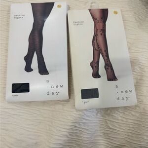 a new day Black Floral Fashion Tights Set